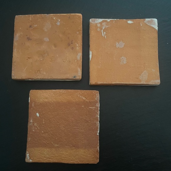 Mexican Hand Painted Terra-Cotta Talavera Vintage Tiles Set of 3 - Picture 12 of 13